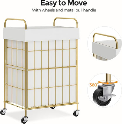Laundry Hamper with Wheels, 90L Laundry Basket with Handle, Laundry Sorter with - Image 5