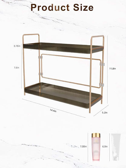 LEEDA 2 Tier Bathroom Counter Shelves, Countertop Shelf Organizer - Image 3