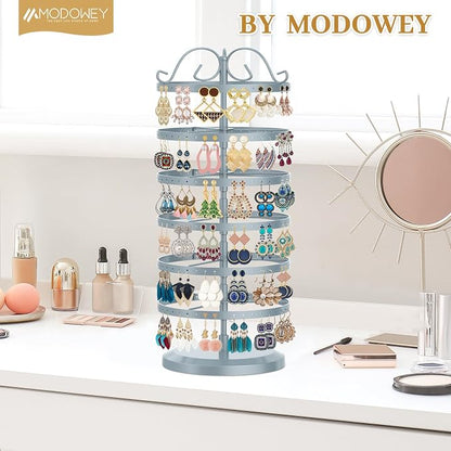 MODOWEY Rotating Earring Holder Organizer Stand, 6 Tier Large Capacity Jewelry - Image 8