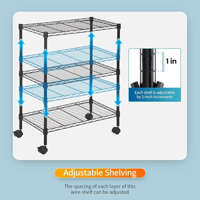 FDW Wire Shelving Metal Storage Shelves 23L x 13W x 32H 3 Tier Layer Storage - Image 5