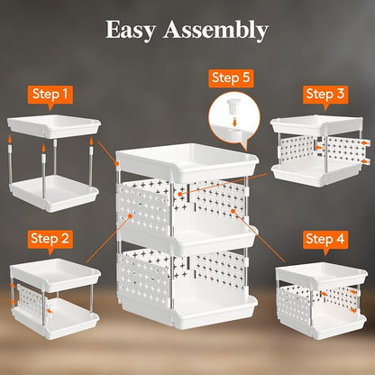 Lifewit 3 Tier Plastic Stackable Storage Baskets - Image 5