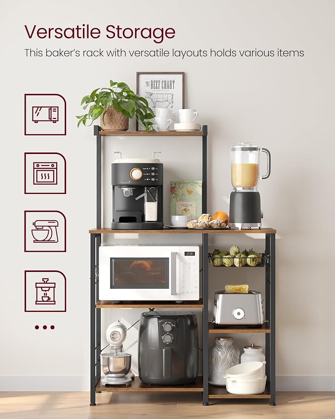 VASAGLE Baker's Rack, Microwave Stand, Kitchen Storage Rack - Image 8