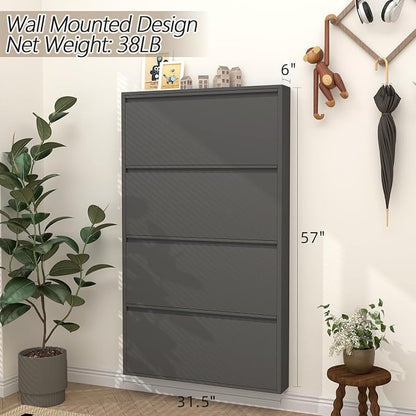 GREATMEET Black Shoe Cabinet Storage - Image 2