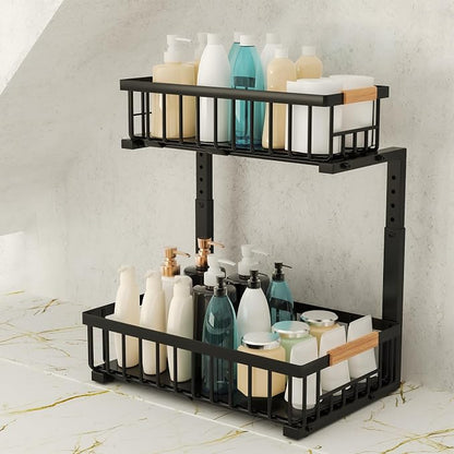 Under Sink Organizer, 2-Tier Pull-Out Cabinet Organizer – Adjustable Height - Image 8