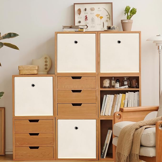 Foldable Storage Cubes Bins, 11 Inch Cloth Storage Cube Fabric Storage Box - Image 5