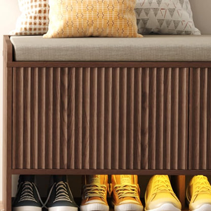 HOMEFORT 39.4" Fluted Shoe Storage Bench, Entryway Bench - Image 7