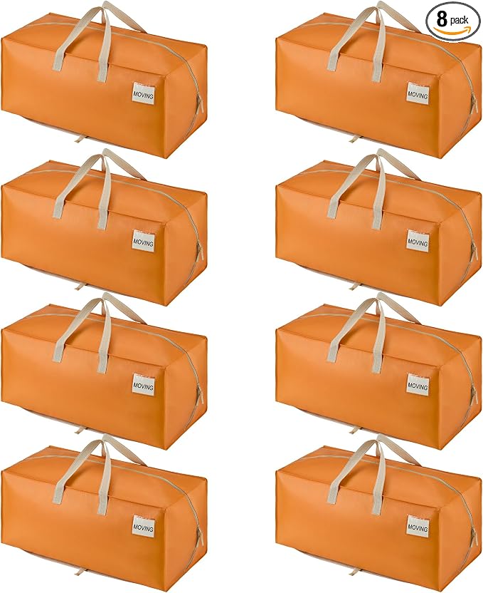 VENO 8 Pack Moving Bags w/Backpack Straps, Heavy Duty, Moving Boxes Alternative by Veno