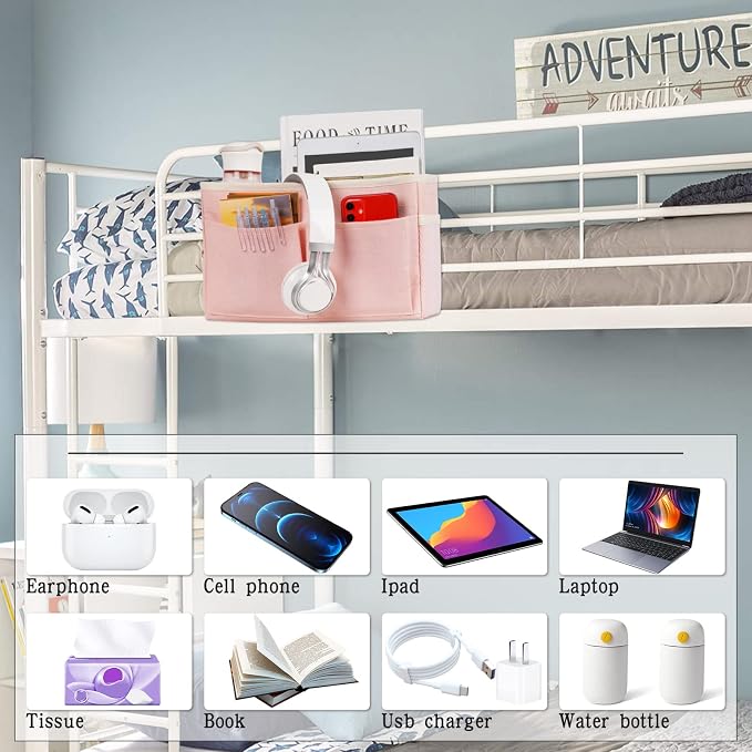 Bedside Caddy Bedside Storage Organizer Hanging Bunk Bed Dorm Room - Image 3