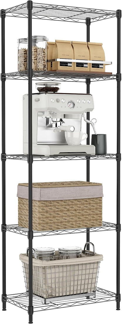 IZEUK 5 Tier Metal Wire Shelf Unit, Living Room or Laundry Room, 17.7" W x by IZEUK