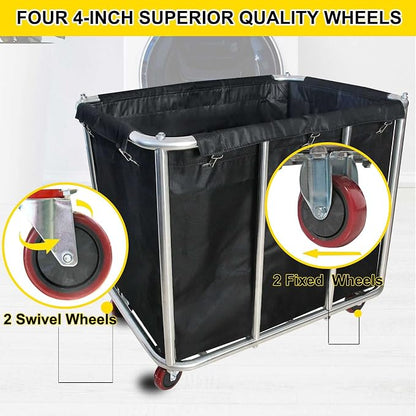Laundry Cart Commercial, 11.35 Bushel Large Industrial Rolling Laundry Hamper - Image 6