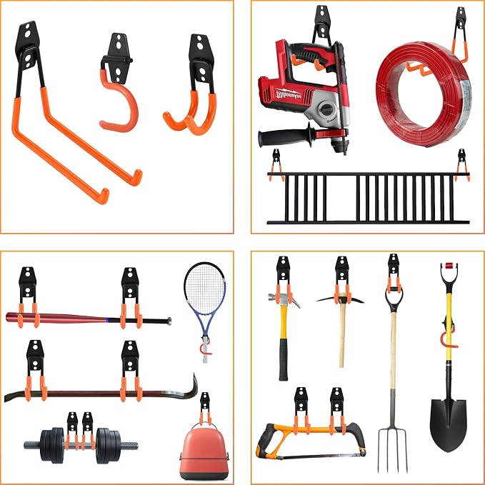 24 Pack Garage Hooks Steel Heavy Duty Garage Storage Hooks Utility Steel Wall - Image 3