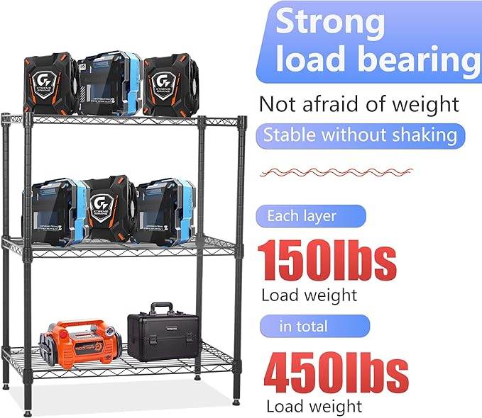 FDW Wire Shelving Units Adjustable Metal Storage Rack 23D x 13W x 30H 3 Tier - Image 6