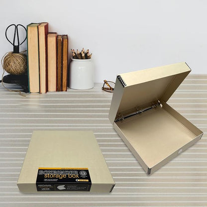 Lineco, Archival Tan 3-Ring Binder Album Box, 12.75x11.5x2 Inch | Acid-Free - Image 8