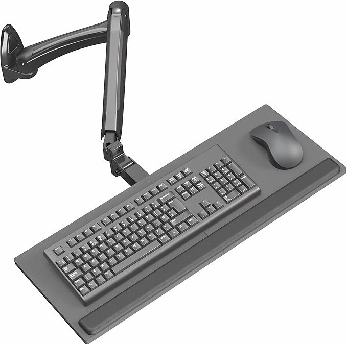 VIVO Sit-Stand 24 Inch Pneumatic Spring Keyboard and Mouse Tray Wall Mount by Unknown