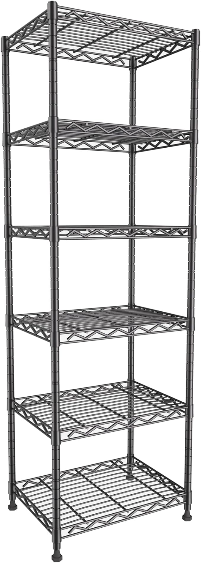 GIOTORENT 6-Tier Storage Shelves Standing Shelving Metal Units, Adjustable - Image 8