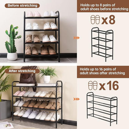 Gonfoam 4-Tier Expandable Shoe Rack, Adjustable Shoe Shelf Storage Organizer - Image 6