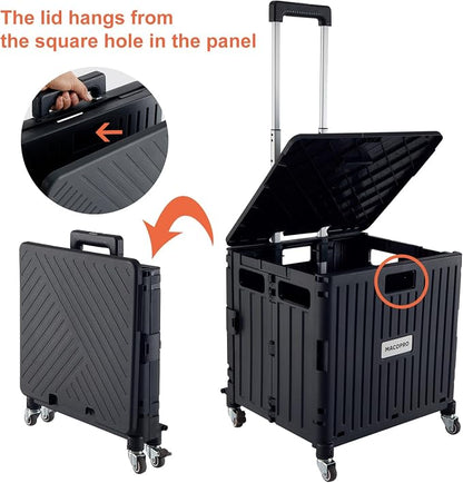 MACOPRO Folding Utility Cart Portable Rolling Crate Handcart Shopping Trolley - Image 8