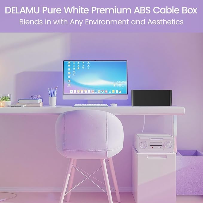 Delamu 2 Pack Cable Management Box, Stylish Black Cable Management, Pet & - Image 5