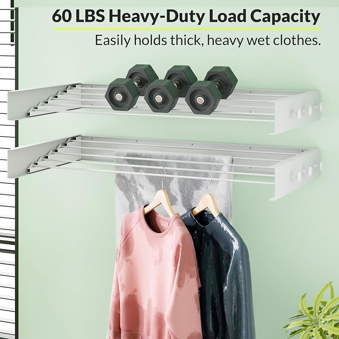 Collapsible Laundry Drying Rack Wall Mounted - Image 4