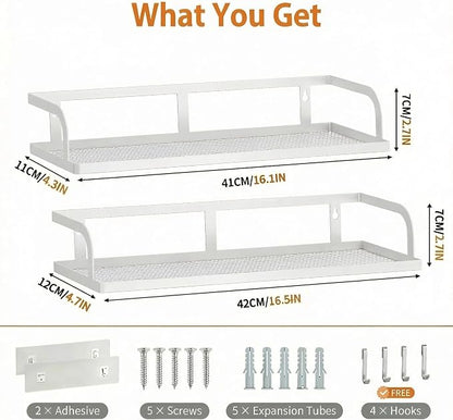 PUSDON 2-Pack 16.5" Extra Long Slim Hollowout Shower Caddy, Wall Mount Spice - Image 3