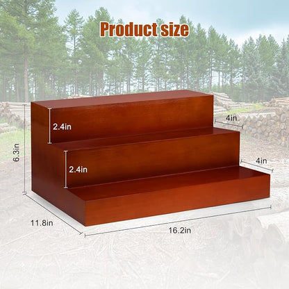Liquor Bar Bottle Display Shelf, 3 Tier Solid Wood Liquor Bottle Stand - Image 3