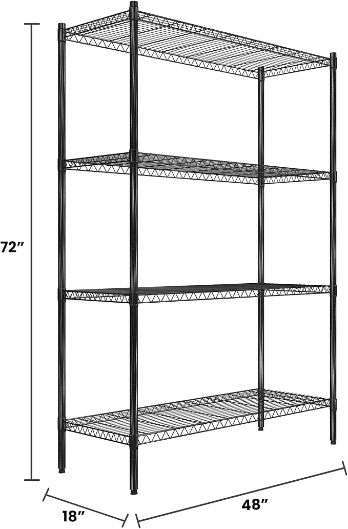Quantum Storage Systems RWR72-1848LDBK Adjustable Wire Black Epoxy 4 Shelves - Image 2