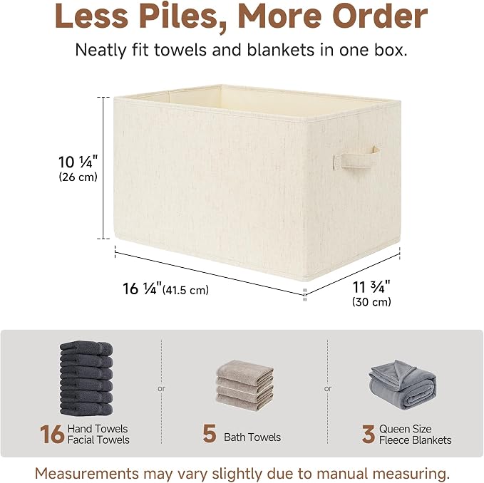 StorageWorks Storage Baskets for Shelves, Foldable Fabric Closet Storage Bins - Image 6