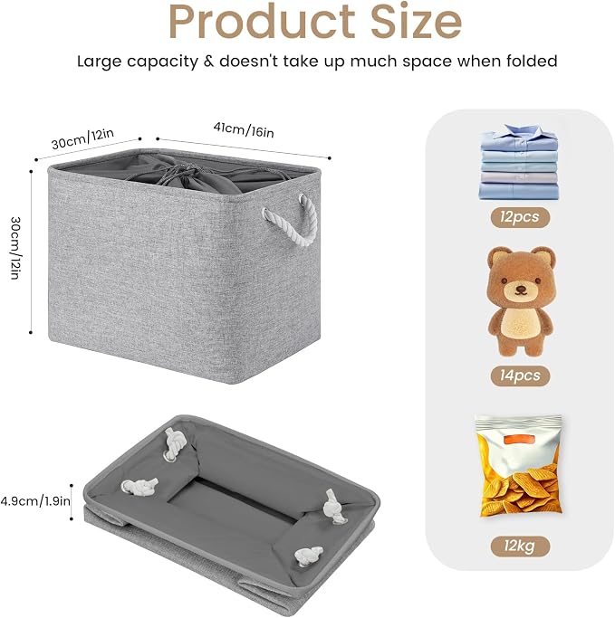 16x12x12 In Foldable Fabric Large Storage Bins - Image 4