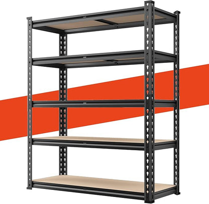 REIBII 72" Garage Shelving, Heavy Duty Storage Shelves 2000LBS, 5 Tier Metal by REIBII