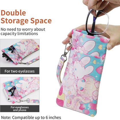 Double Eyeglass Case Soft Dual Glasses Case - Image 2