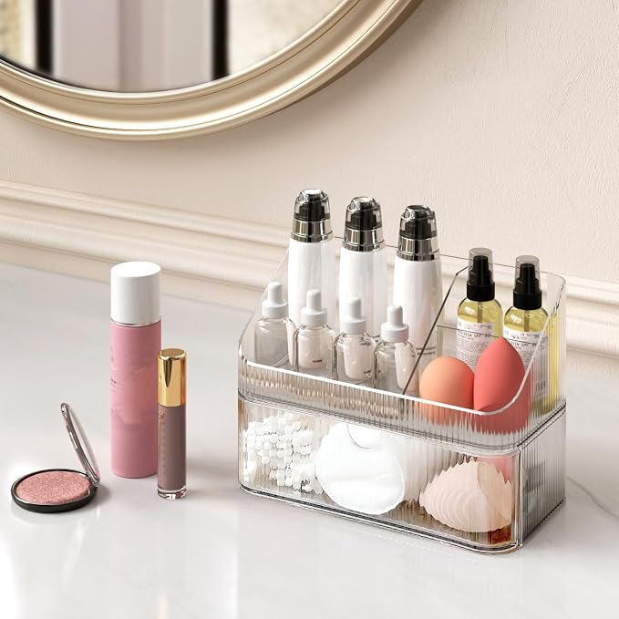 Medicine Cabinet Organizer 2 Tier, Stackable Bathroom Mirror Cabinet - Image 3