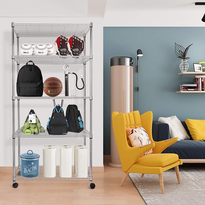 HealSmart Heavy Duty 5-Shelf Storage Shelves, 1750Lb Loading Capacity, 35.43" W - Image 2