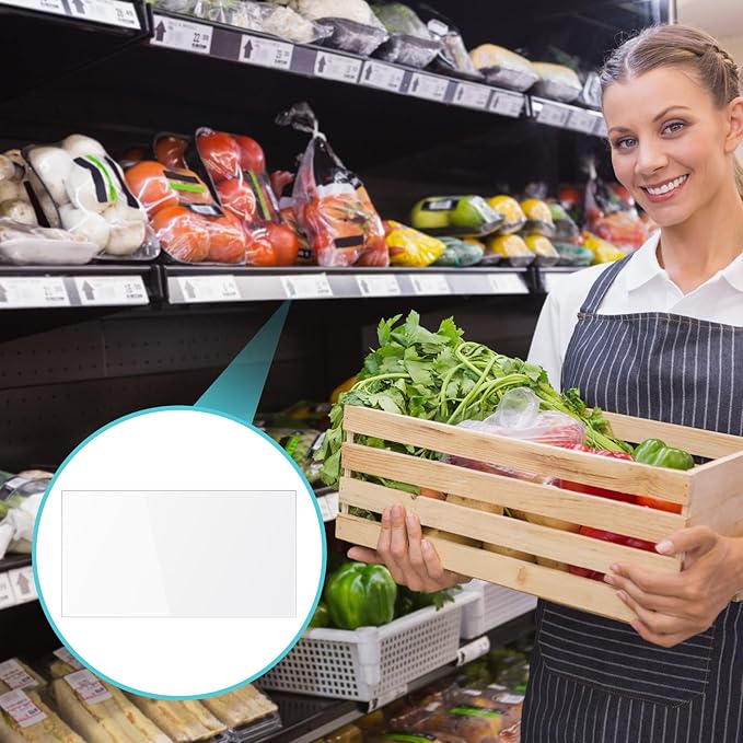1000 Pack Plastic Tags Shelf Label Holders Clear Plastic Label Price Tag - Image 5