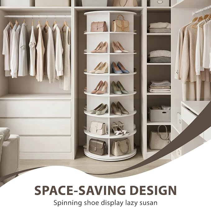7-Tier Rotating Shoe Rack Tower, 360° Spinning Shoe Storage Organizer, Lazy - Image 5