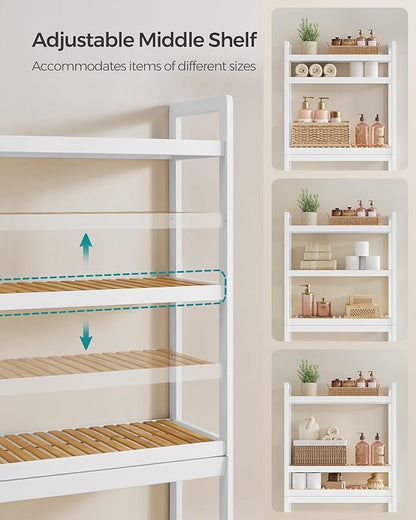 SONGMICS Over The Toilet Storage, 3-Tier Over Toilet Bathroom Organizer - Image 4