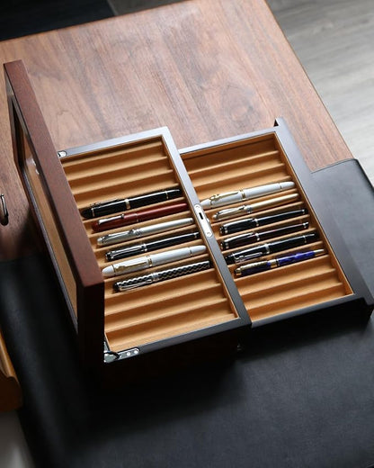 Wood Fountain Pen Case, 24 Slot Storage Organizer - Image 8