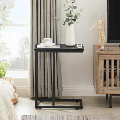 VECELO C Shaped End Side Table for Sofa Couch and Bed Snack TV Tray for Living - Image 7
