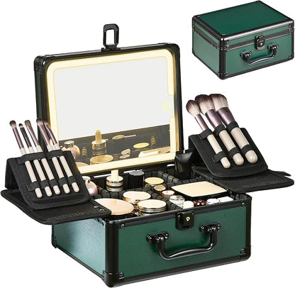 Makeup Case with Lighted Mirror, Makeup Box Organizer with Detachable LED Mirror by Unknown