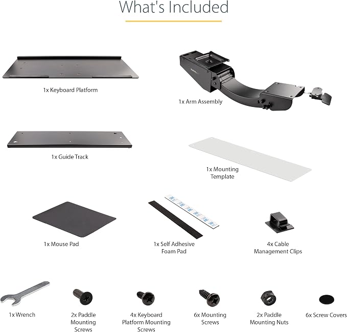 StarTech Under Desk Keyboard Tray, Mount Computer, Pad Wrist Rest - Image 10