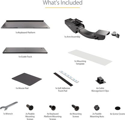 StarTech Under Desk Keyboard Tray, Mount Computer, Pad Wrist Rest - Image 10