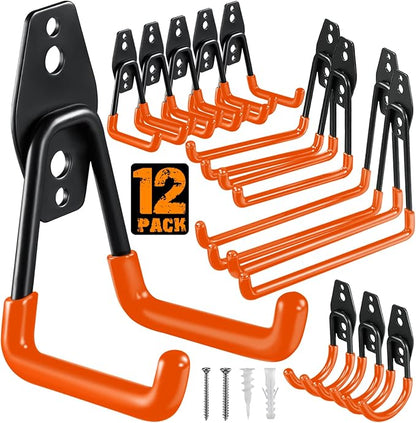 12 Pack Garage Hooks Heavy Duty Utility Steel by HUPBIPY