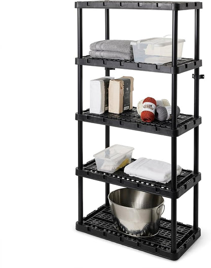 Gracious Living 5-Shelf Plastic Storage Shelves, Heavy-Duty Garage Shelving Unit - Image 8
