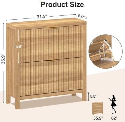 Fluted Shoe Cabinet Storage - Image 3