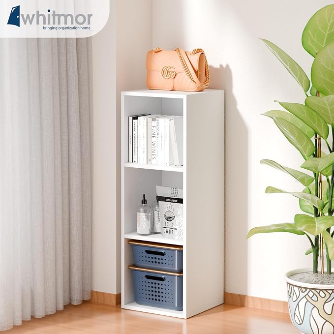 Whitmor 3 Cube Storage Organizer, Small Bookshelf, 3 Cube Shelf Book Shelf - Image 9