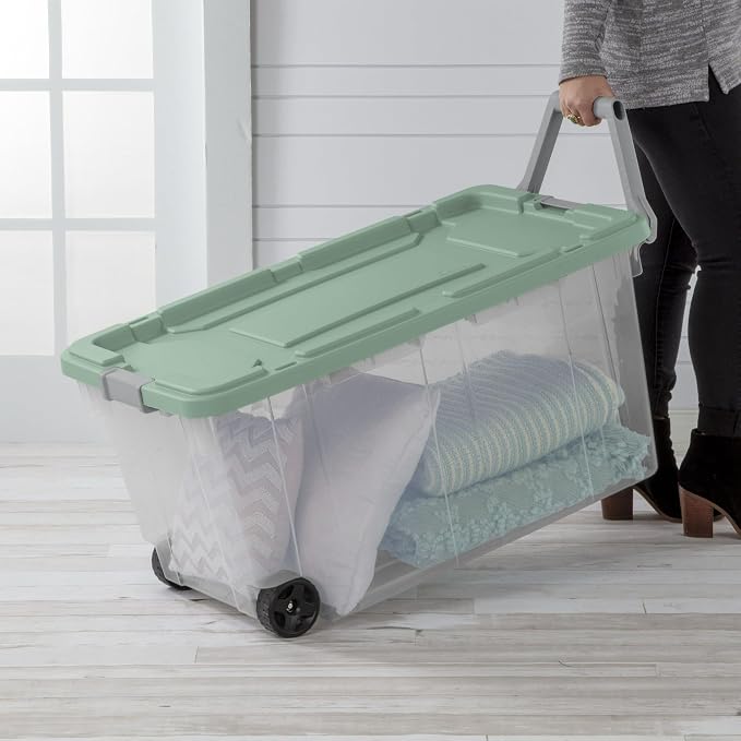 Extra Large Storage Bin, 40 Gallon Wheeled Plastic Storage Container - Image 4