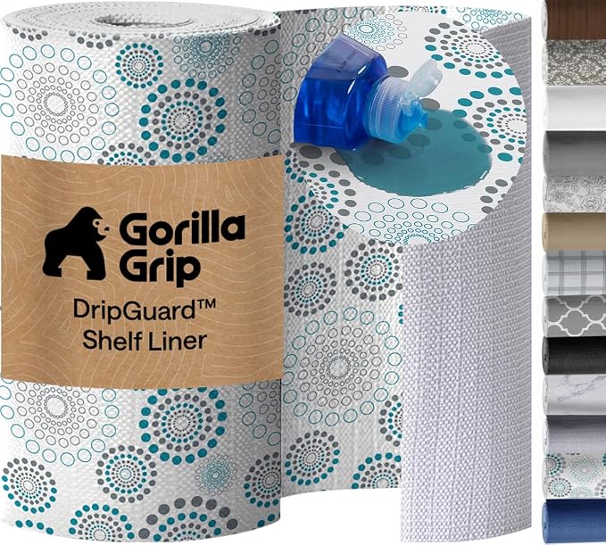 GORILLA GRIP DripGuard Shelf Liner, Non-Adhesive Drawer and Kitchen Cabinet by Unknown
