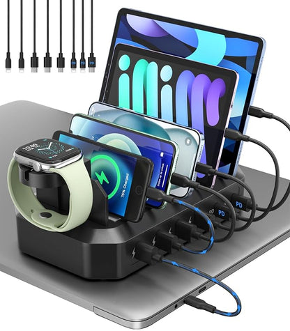 95W Fast Charging Station for Multiple Devices【Patent & Safety Certs】 6-Port by HSicily
