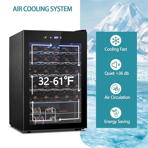 COWSAR 37 Bottle Wine Fridge, Freestanding Commercial Beverage Refrigerator - Image 3
