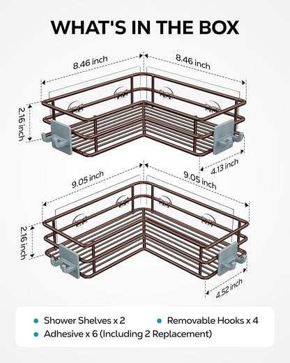 Nieifi Adhesive Corner Shower Caddy Shelf Basket Rack - Image 7