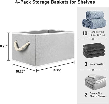 Closet Storage Bins, Linen Closet Organizers and Storage Basket - Image 7